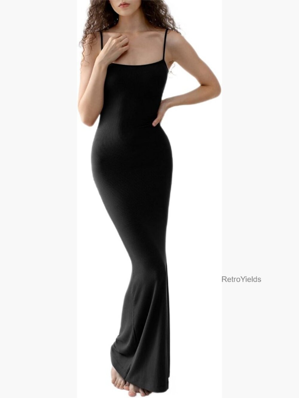 Women's Soft Lounge Backless Bodycon Maxi Dress Sleeveless Spaghetti Strap